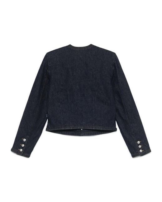 7 For All Mankind Blue Long Sleeve Snap Button Denim Jacket