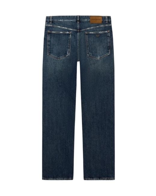 Emporio Armani Blue Straight-Leg Jeans for men