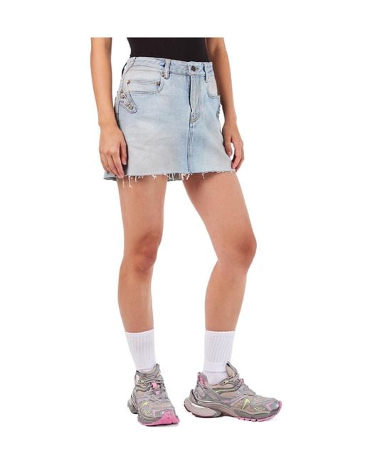 Balenciaga Blue Denim Mini Skirt