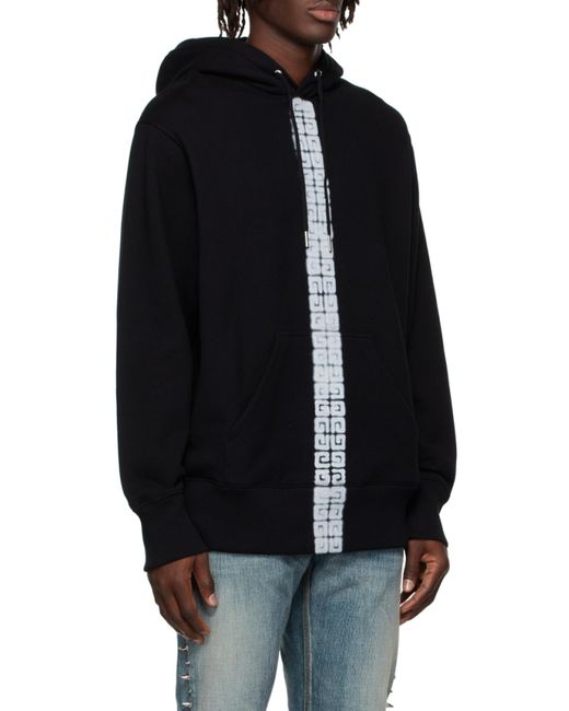 Givenchy Black 4G Tag Effect Drawstring Hoodie for men
