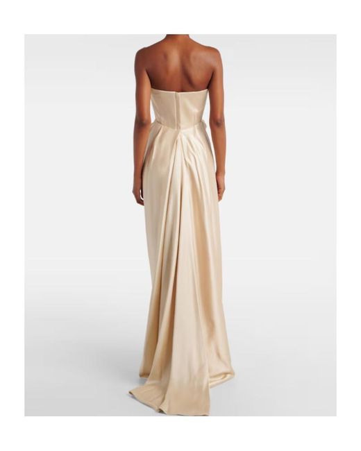 Vivienne Westwood White Galaxy Draped Crêpe Satin Bustier Gown