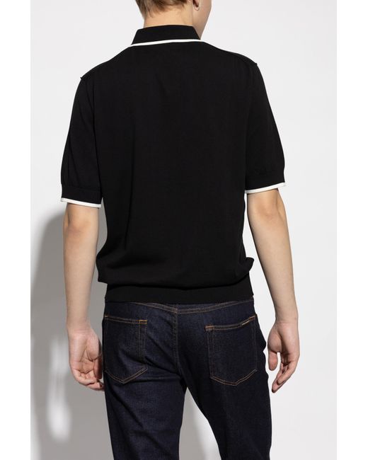 Dolce & Gabbana Black Dg Logo Embroidered Polo Shirt for men