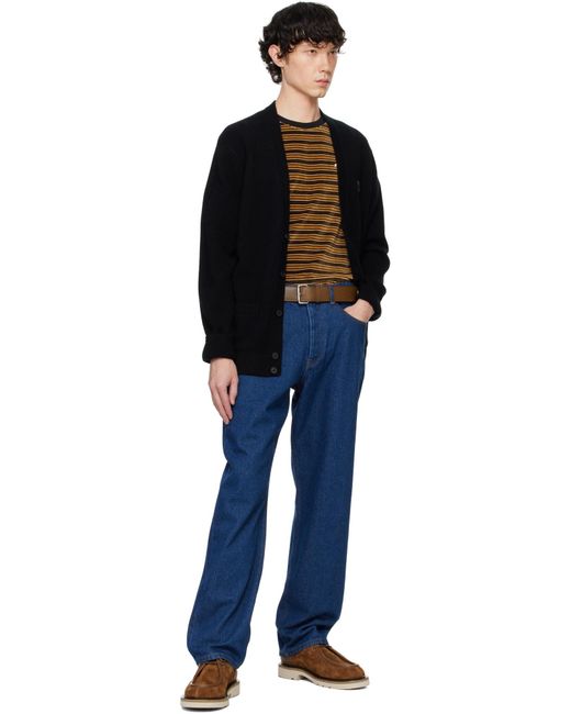 Maison Kitsuné Black Maison Kitsuné Bold Fox Head-Patch Button-Up Cardigan for men