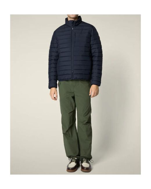 Save The Duck Blue Zip-Up Down Jacket for men