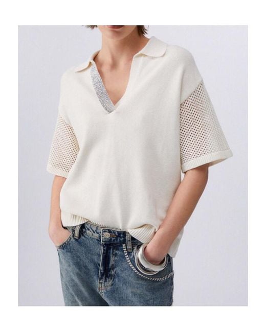 Liu Jo White Top With Openwork Details