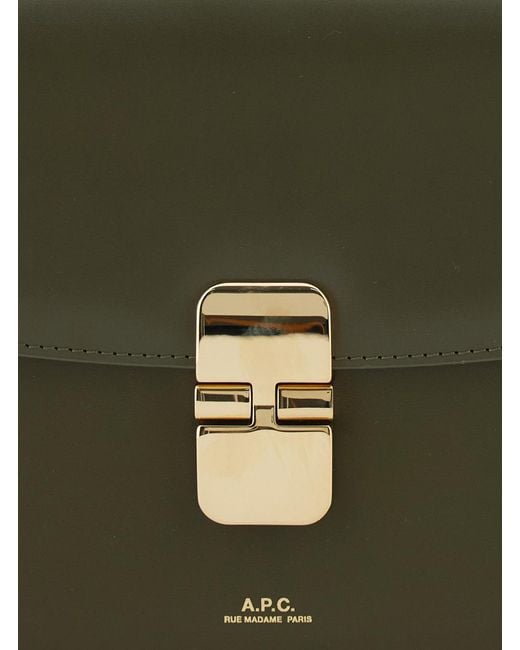 A.P.C. Green Grace Logo Printed Small Shoulder Bag