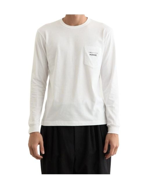Comme des Garçons White Comme Des Garçons Homme Long Sleeved T-Shirt for men
