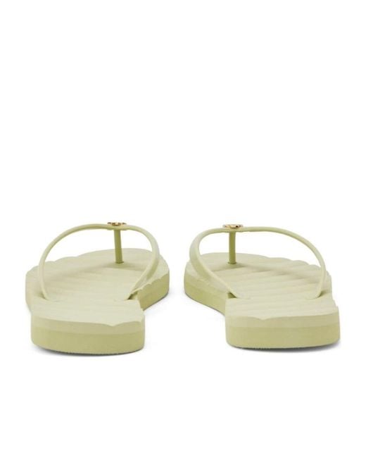 Tory Burch Green Round-Headed Flip-Flops