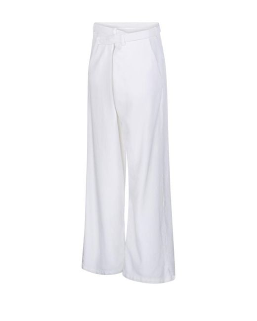 DARKPARK White Gaia Belted Wide-Leg Trousers