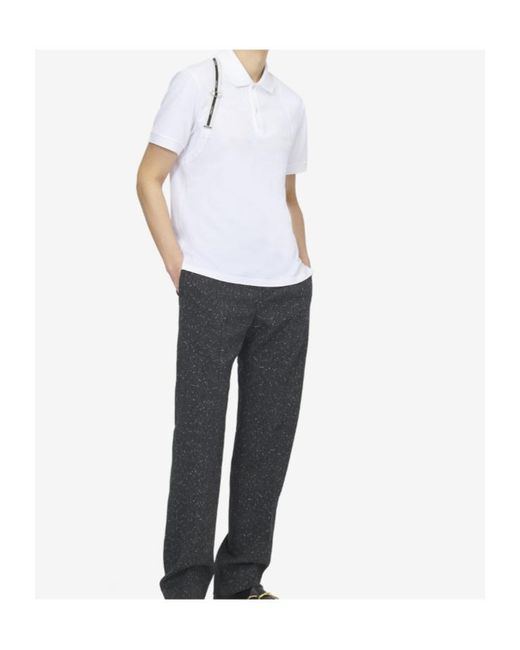 McQueen White Logo Strap Detail Polo Shirt for men