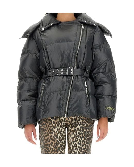 Ganni Gray Hooded Puffer Jacket