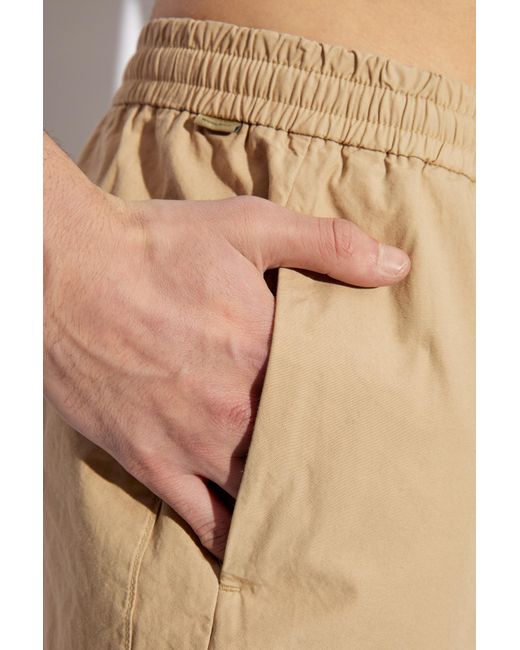 Woolrich Natural Loose Fit Drawstring Trousers for men