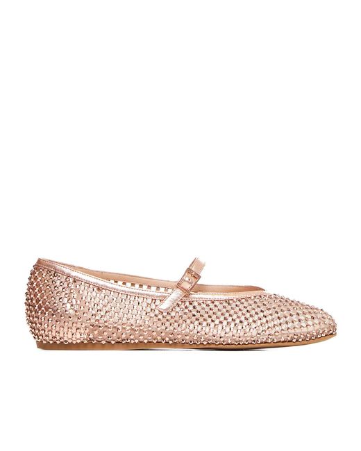 Le Silla Pink Gilda Crystal Embellished Ballet Flats