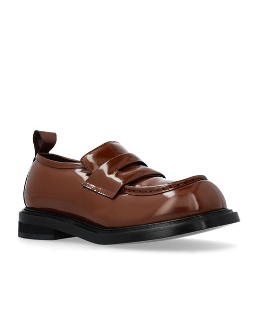 Moschino Brown Round Toe Loafers