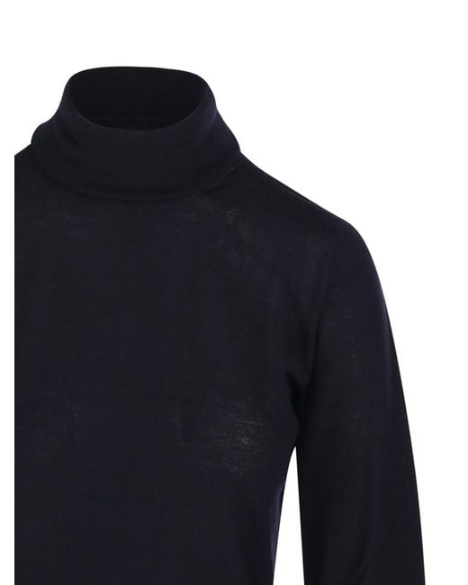 Max Mara Blue Saluto Turtleneck Long-Sleeved Jumper