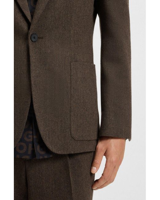 Boss Brown Long-Sleeved Suit Jacket for men