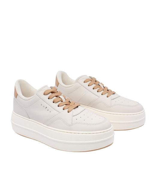 Hogan White Skyscraper Lace-Up Sneakers