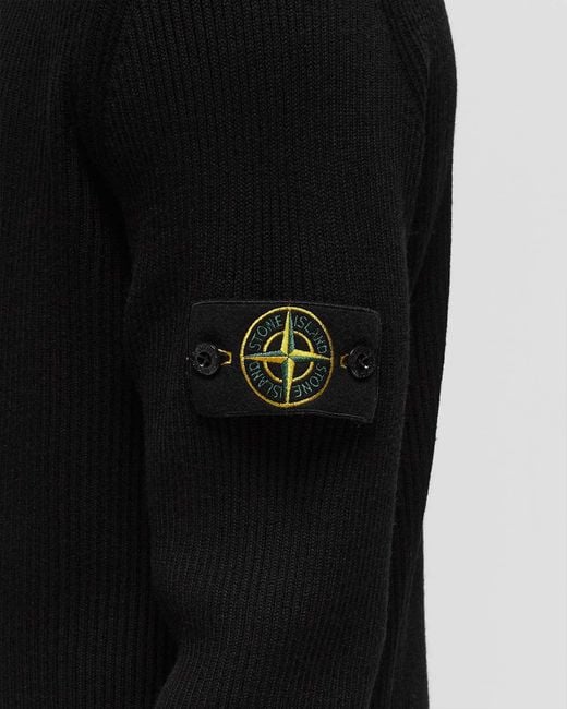 Stone Island Black Logo Patch Roll Neck Jumper for men