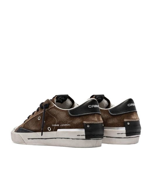 Crime London Brown Lace-Up Low-Top Casual Shoes for men