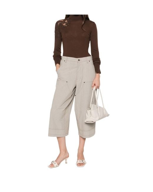 Ermanno Scervino Brown Long-Sleeved Sweater