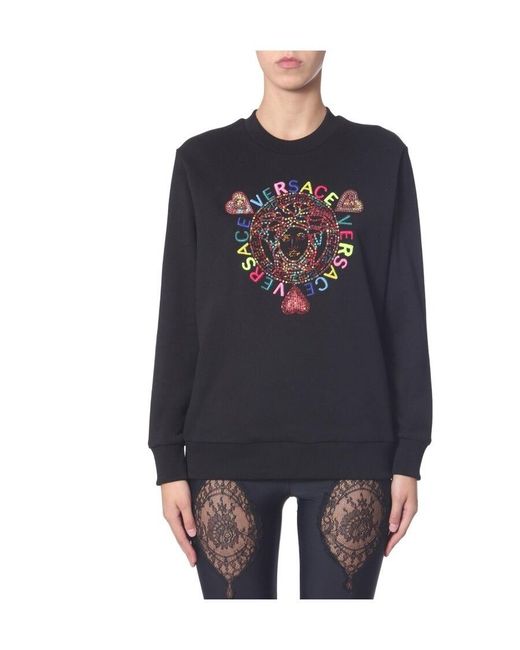 Versace Black Logo Round Neck Sweater