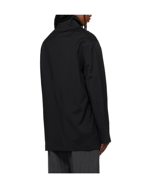 Our Legacy Black Helm Wool Long-Sleeve Casual Jacket