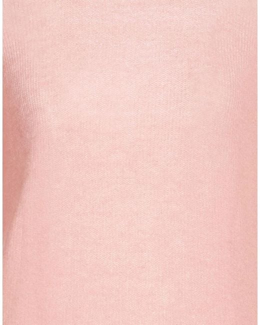 Max Mara Pink Solid-Color Knitted Short-Sleeved Top