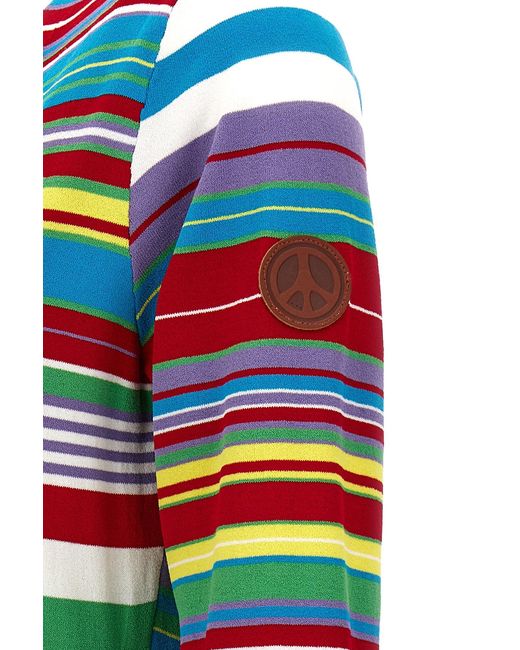 Moschino Blue Jeans Striped Knit Long Cardigan