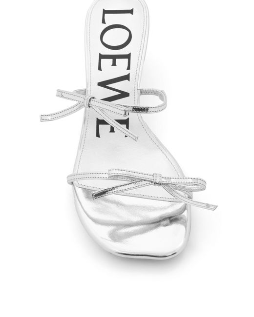 Loewe White Petal Metallic Sandals
