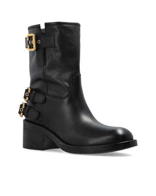 Chloé Black Chloé Dakota Buckled Ankle Boots