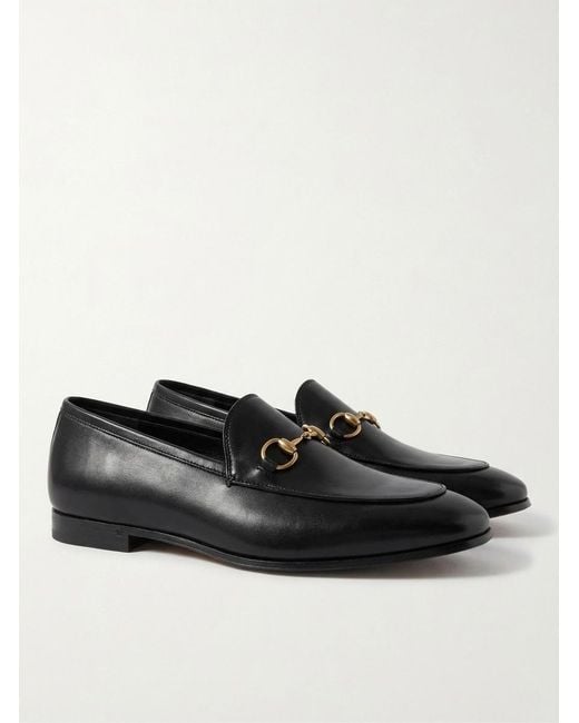 Gucci Black Jordaan Horsebit Loafers