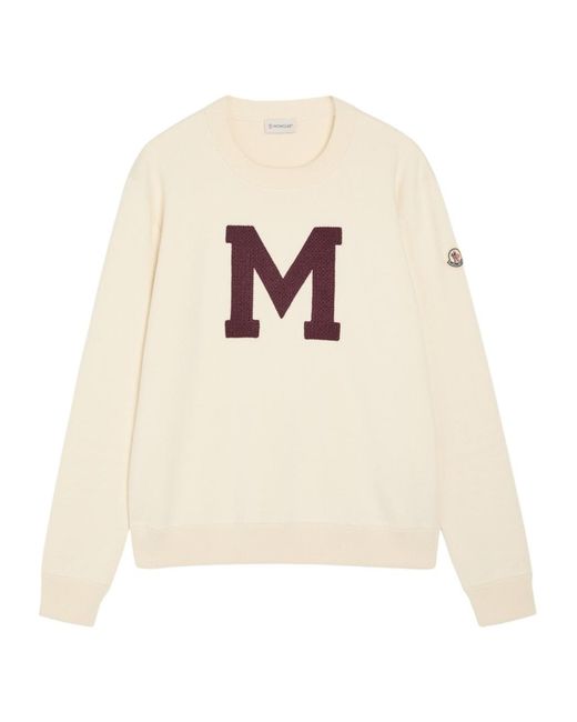 Moncler White Cotton-Blend Jumper for men