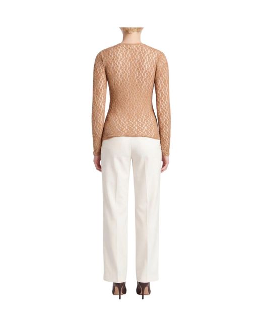 Isabel Marant Brown Simple Mesh Long-Sleeved Top