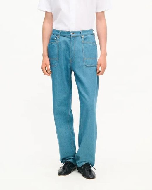 KENZO Blue Cargo Monkey Fit Jeans for men
