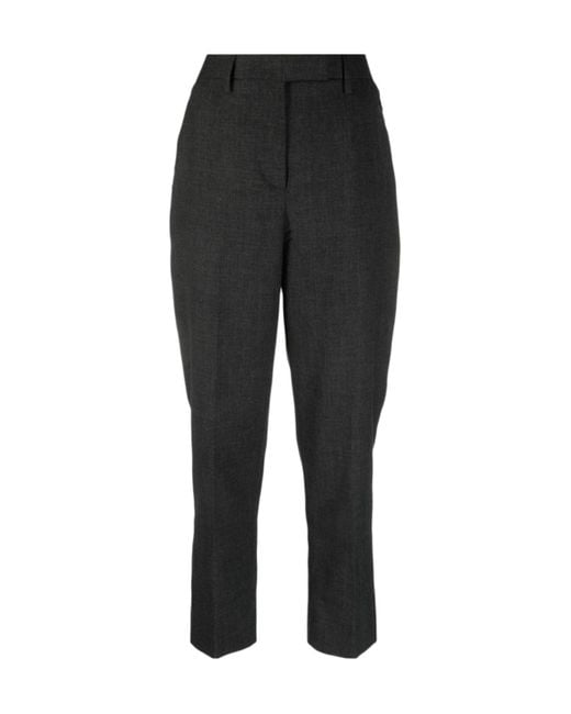 Prada Black Mid-Rise Zip-Pocket Cropped Trousers