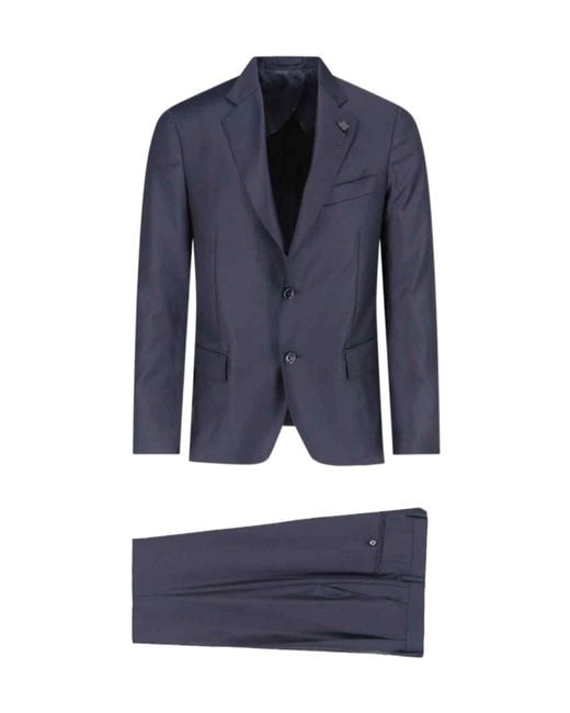 Lardini Blue Single-Breasted Tailored Suit