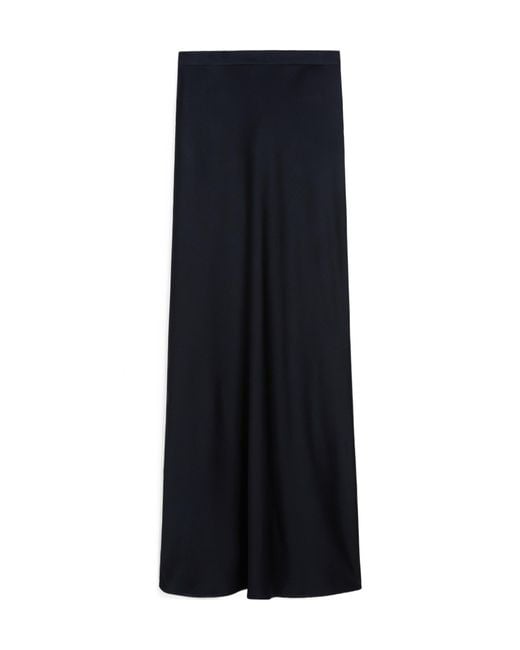 Max Mara Blue Rimini Bias-Cut Long Skirt