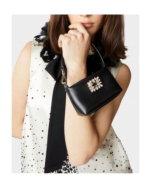 ショルダーバッグ・ポシェット ROGER VIVIER Rv Nightlily Charm Roger Vivier Rv Nightlily Buckle Embellished Shouder Bag in