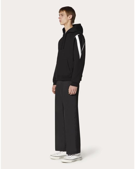 Valentino Black Rear Logo-Print Hoodie for men