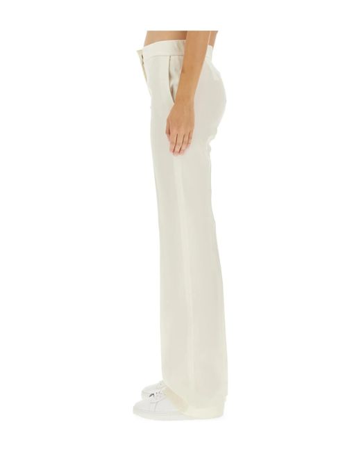 Fabiana Filippi White Zipper Pleated Casual Pants