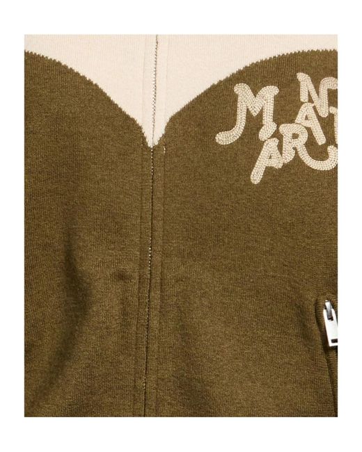 Isabel Marant Green Two-Tone Knit Coat