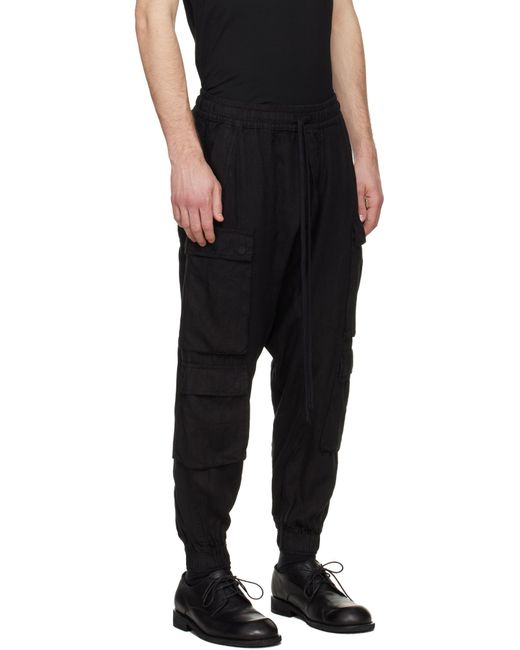 Thom Krom Black Double Breasted Work Casual Pants for men