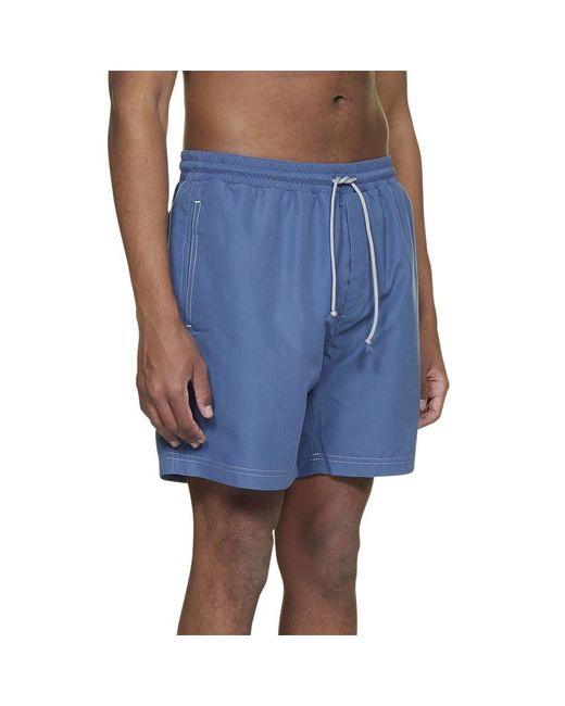 Brunello Cucinelli Blue Logo-Embroidered Swimming Shorts for men