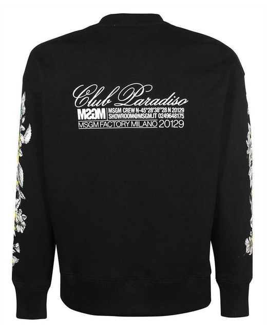 MSGM Black Club Paradiso Graphic Sweatshirt for men