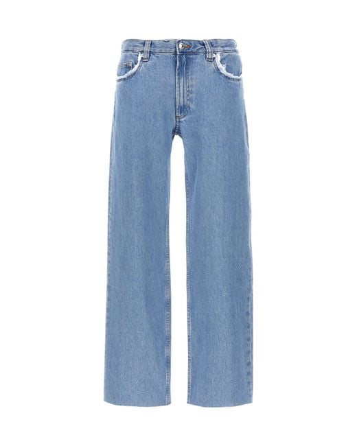 A.P.C. Blue Relaxed Raw Edge Jeans