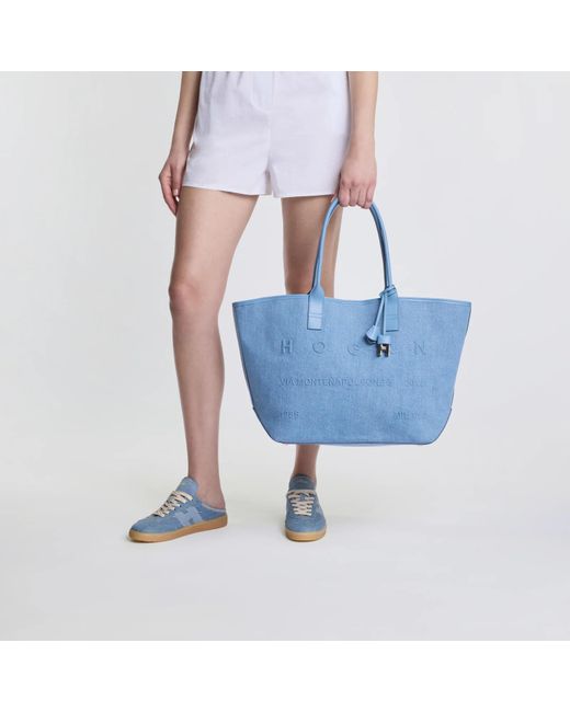 Hogan Blue Logo-Appliqué Sneakers