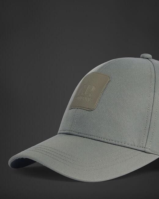 C P Company Gray Logo-Patch Curved-Peak Cap for men