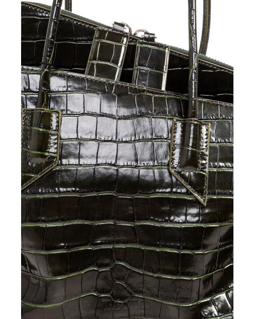 The Attico Black The La Passeggiata Embossed Medium Bag