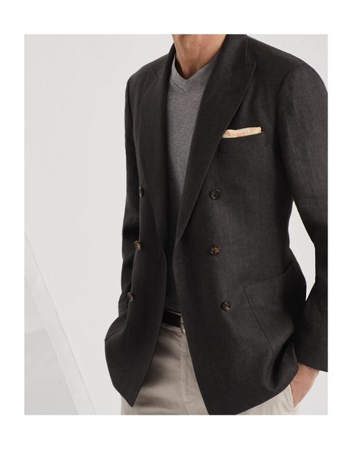 Brunello Cucinelli Black Double Breasted Blazer for men