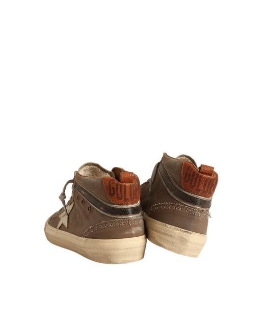 Golden Goose Deluxe Brand Brown Star Mid-Top Sneakers for men